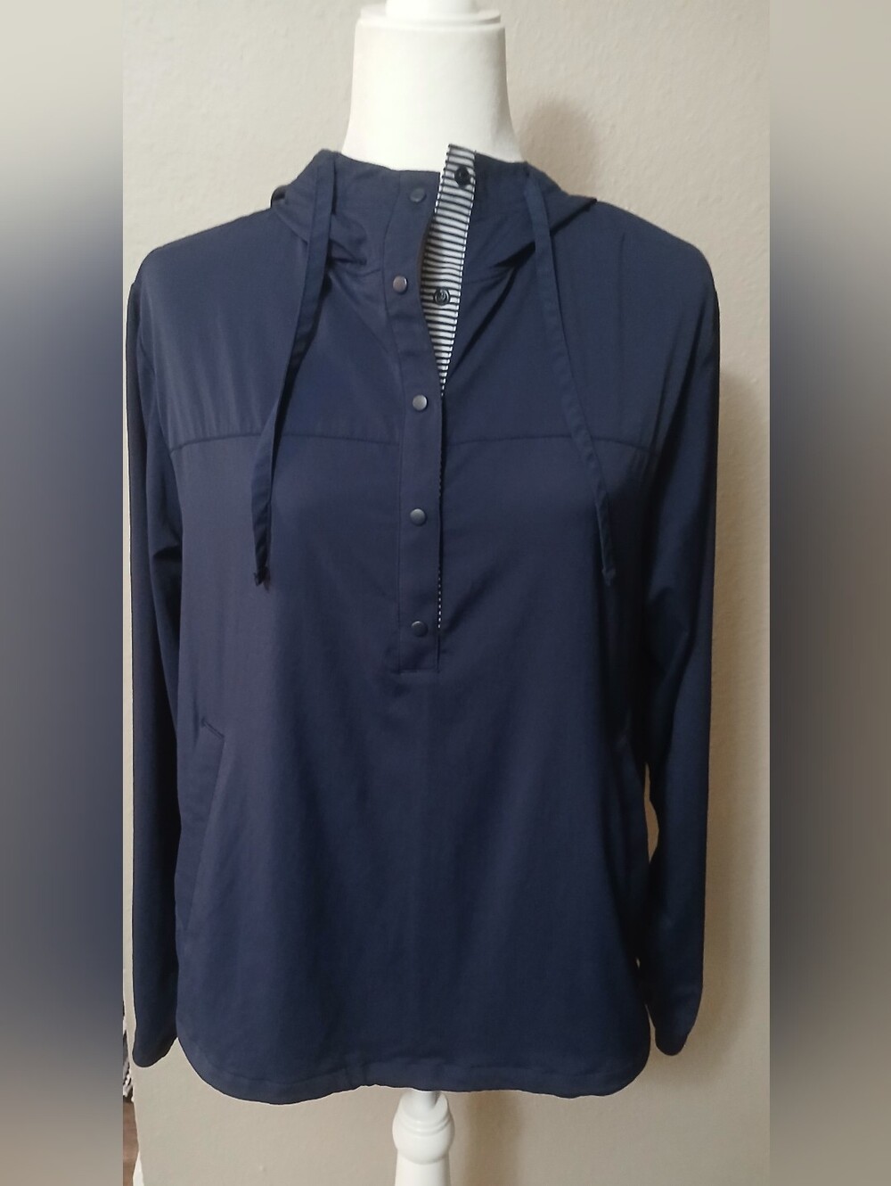 Southern Tide Womens Calie Pop Placket Popover Jacket Navy Blue Size M